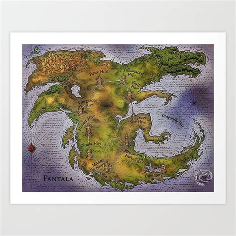 Wings Of Fire Maps Vintage Art Print by Bananaboth | Society6