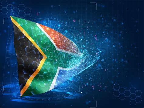 Premium Vector | South africa vector flag virtual abstract 3d object ...