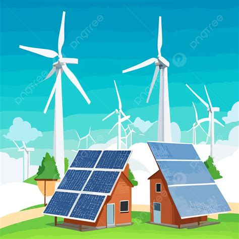 Solar Panel And House Illustration Vector Design Background, Solar ...