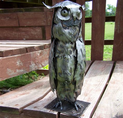 Metal owl sculpture owl artwork Metal bird sculpture S