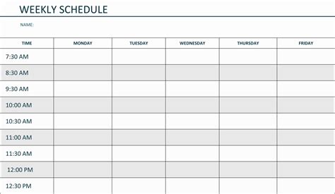 Free Editable Schedule Template