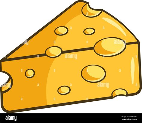 Trozo De Queso Dibujos Animados Ilustración Vectorial Aislado Sobre