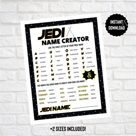 Jedi Printable Name Creator, Star Wars Activity, Jedi Printable, Star ...