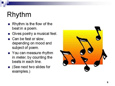 Rhythm n n n Rhythm is the flow of the beat in a poem. | Poetry ...