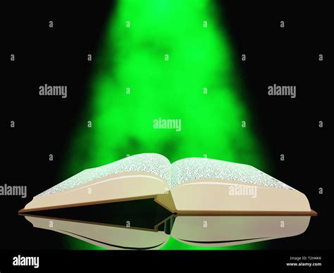 Book with green light Stock Photo - Alamy