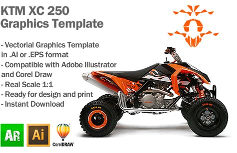 KTM XC 250 ATV Quad Graphics Template - Artabrian - Motocross MX ...