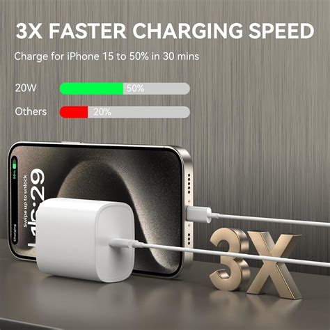 ubearkk iPhone 15 charger Fast charging, MFi certified] 10 FT Long USB ...