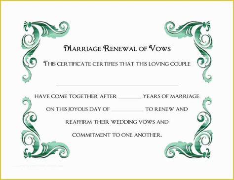 Vow Renewal Invitation Templates Free Of A Simple Green Frame Free ...