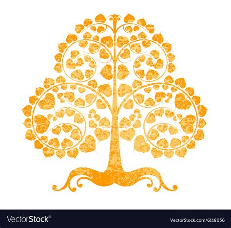 Bodhi tree on a white background Royalty Free Vector Image