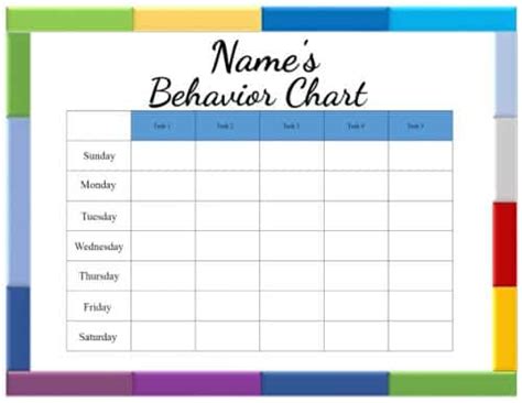 Printable Customizable Behavior Charts - PrintableBehaviorChart.com