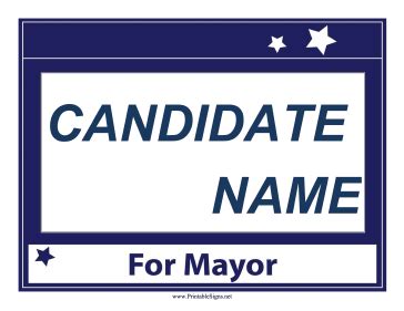 Printable Mayor Campaign Sign