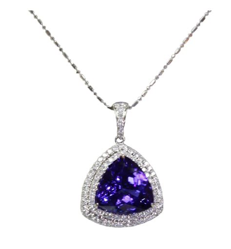 Exquisite 10-Carat Tanzanite Necklace Adorned with Diamonds - Dallas ...