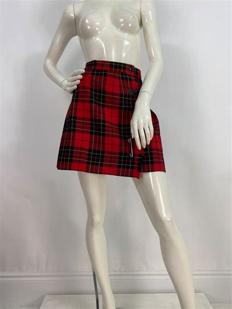 Vintage schoolgirl skirt, plaid school girl skirt, pl… - Gem