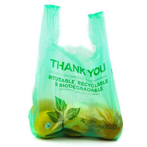 100 % Biodegradable Vegetable Bags , Custom Plastic Bags With Handles