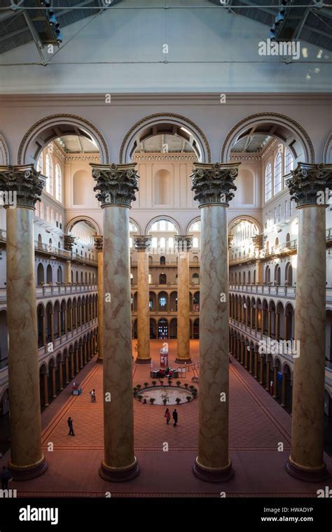 United States, Washington DC, National Building Museum, interior Stock ...