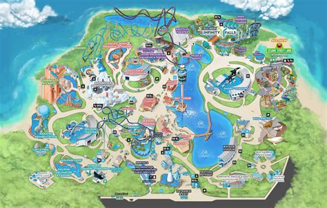 Seaworld Orlando Theme Park Map