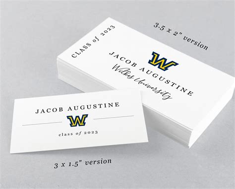 Graduation Name Card Insert with School Logo, Printable College High ...