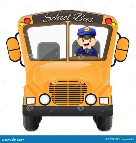 Bus Driver Driving His Bus Stock Vector - Image: 55767574