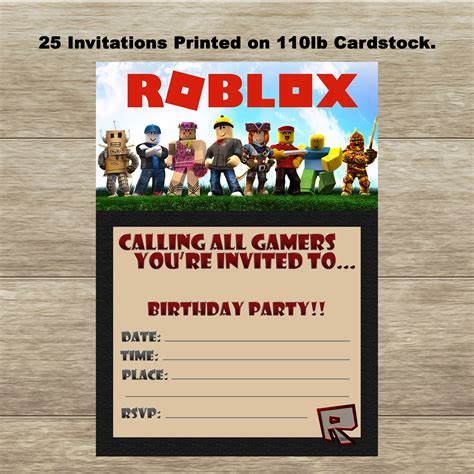 Roblox Birthday Invitation Template