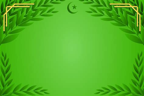 Green Islamic Plain Background with Leaf Ornaments 38900840 Vector Art ...