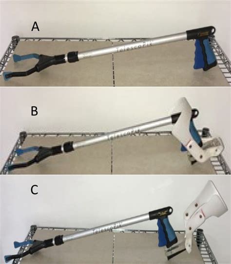 A reacher without the forearm support, Figure 2.B reacher with forearm ...