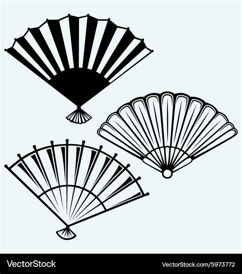 Japanese folding fan Royalty Free Vector Image