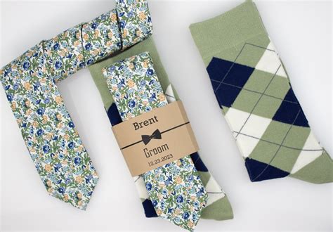 Sage Green & Navy Floral Tie, Sage Green, Navy and Ivory Argyle Socks ...