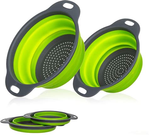 Kitchen Foldable Silicone Strainer,Bonison Collapsible Colander with ...