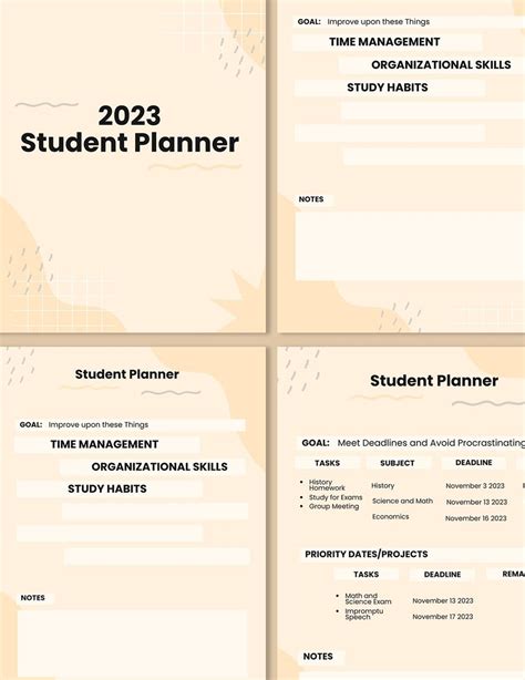 2023 Student Planner Template in Illustrator, PDF, Word - Download ...