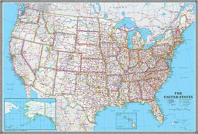 United States US-USA Wall Map Poster Classic Blue Edition by Swiftmaps ...