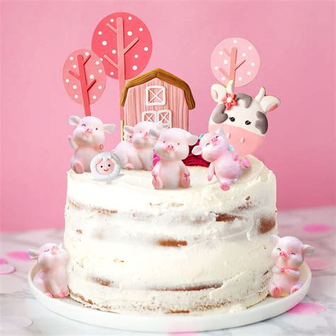 Farm animal cake toppers, barn party cake, fondant farm animals ...