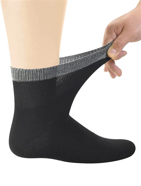 Yomandamor Men's Bamboo Diabetic Ankle Socks with Seamless Toe and Non ...