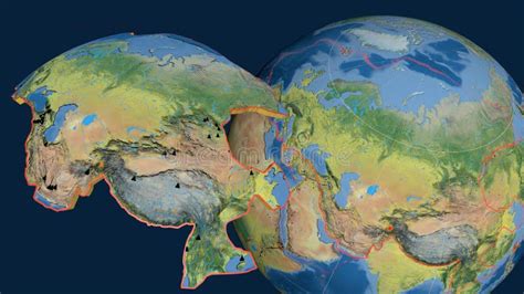 Eurasian Plate Presented - Topographic Stock Illustration ...