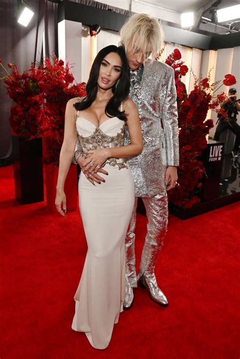 Megan Fox Shines in Bejeweled Dress for Grammy Awards 2023 Red Carpet