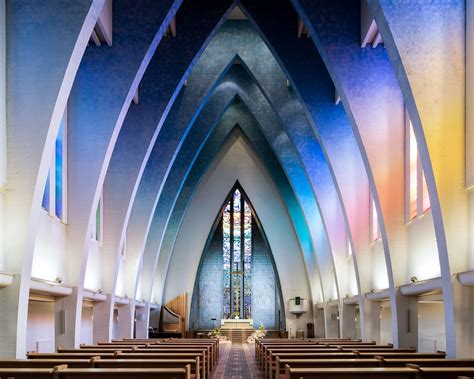 Interior of the expressionist Protestant Church at Hohenzollernplatz ...