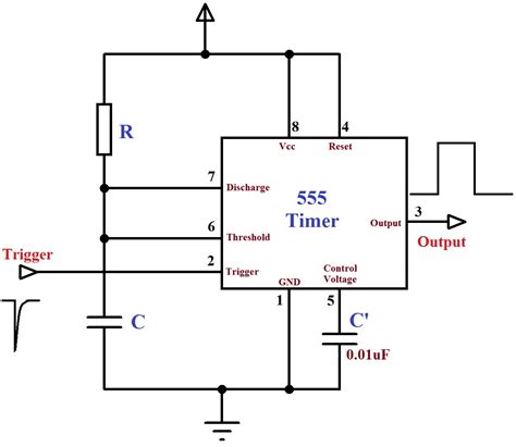 Monostable Circuit Diagram Using 555 Timer Monostable Circui