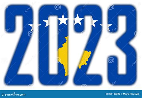 2023 - with the Flag of Kosovo Stock Illustration - Illustration of ...