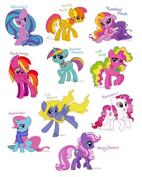 daisy dreams, dewdrop dazzle, feathermay, flitterheart, honeybuzz, and ...