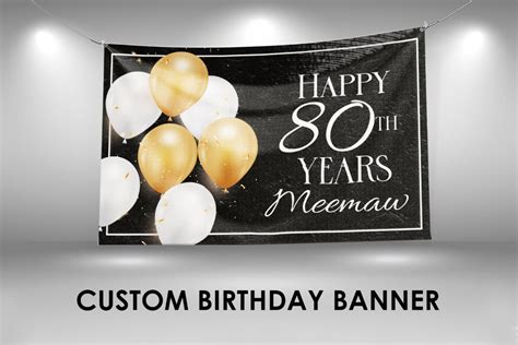 80th Birthday Banner 80th Backdrop Decor Custom Vinyl - Etsy