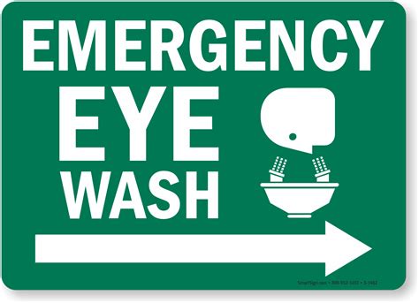 Emergency Eye Wash Labels, Eye Wash Signs