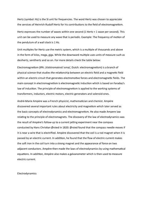 Hertz Summaries - Hertz (symbol: Hz) is the SI unit for frequencies ...