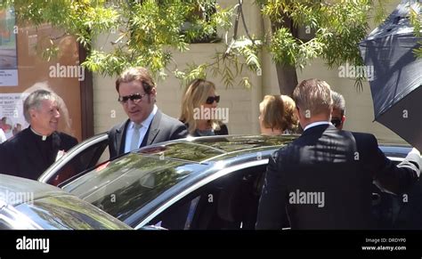 Frank Stallone leaving the funeral of Sage Stallone at St. Martin of ...