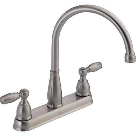 Delta Foundations 2-Handle Standard Kitchen Faucet in Stainless-21987LF ...