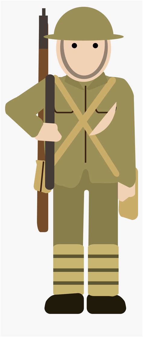 Military Clipart Soldier Ww1 - Cartoon Simple World War 1, HD Png ...