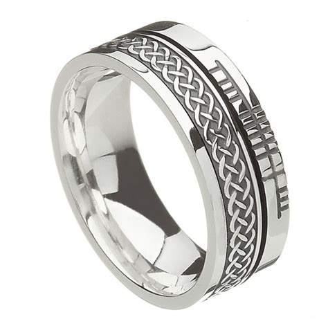 Celtic Knot Faith Silver Band - Celtic Wedding Rings - Rings from Ireland