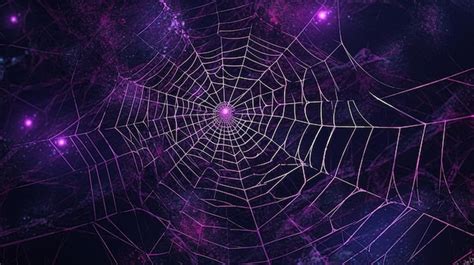 Premium Photo | Purple spider web with purple background and the word ...