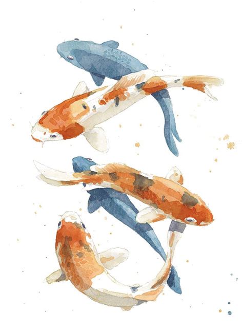 Watercolor Koi Fish