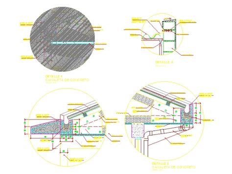 Detail concrete gutter for gable roof (284.16 KB) | Bibliocad