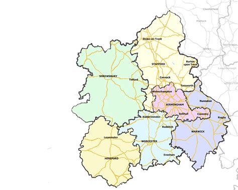 Map Of The West Midlands – Verjaardag Vrouw 2020