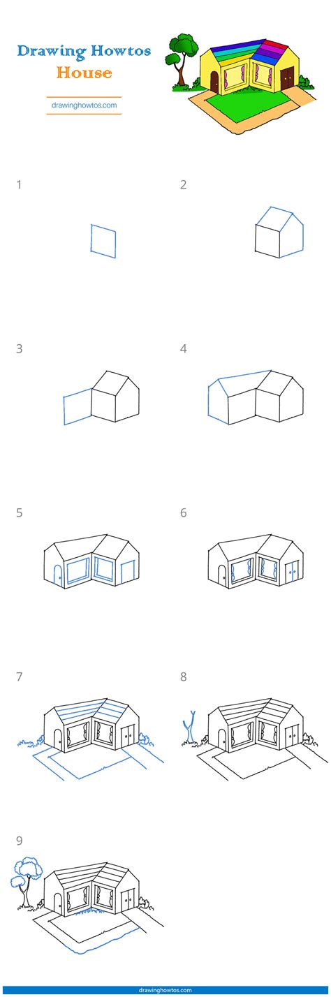 How to Draw a House - Step by Step Easy Drawing Guides - Drawing Howtos